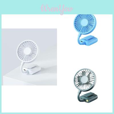 Portable Usb Clip-on Mini Fan With Left Right Oscillation 70.5g Lightweight 10 Square Meters Coverage White