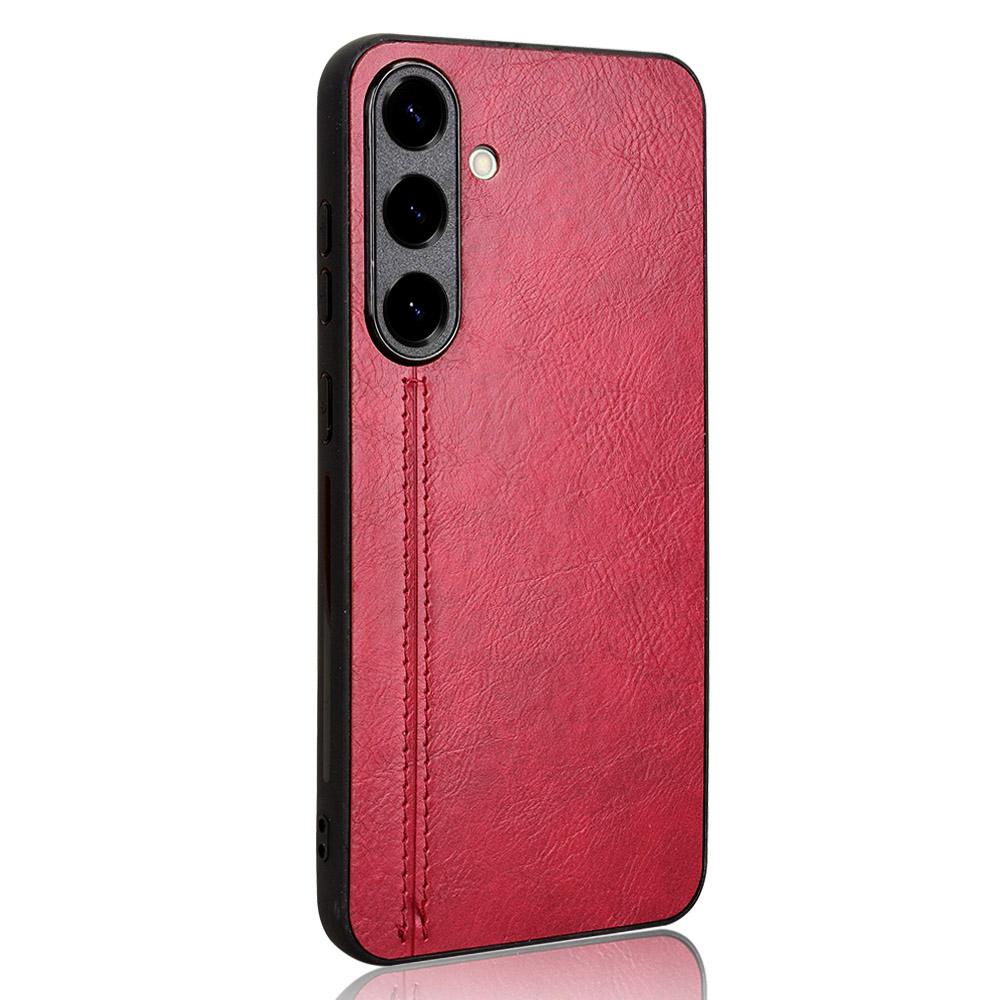 For Samsung Galaxy S25+ Case Leather + TPU + PC Phone Cover Stitching Line