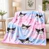 Kuromi Flannel Throw Blanket Soft Warm Cozy For Sofa Bed Indoor Home Bedroom Use