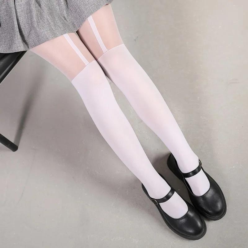 Jk Japanese Style Women Tights Sweet Girls Thigh High Stocking Pantyhose Lolita Kawaii Bowknot Patchwork Sheer Black Tight Women