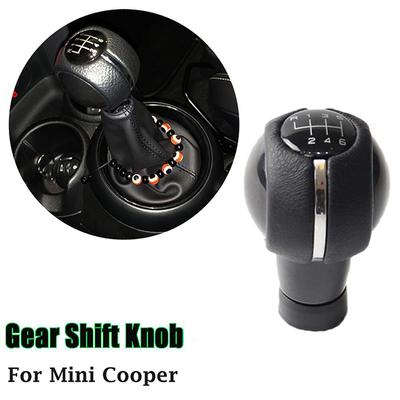 6 Speed Car Interior Manual Gear Shift Knob Shifter Cover For Mini Cooper F54 F55 F56 F57 F60 PU Leather Replacement Accessories