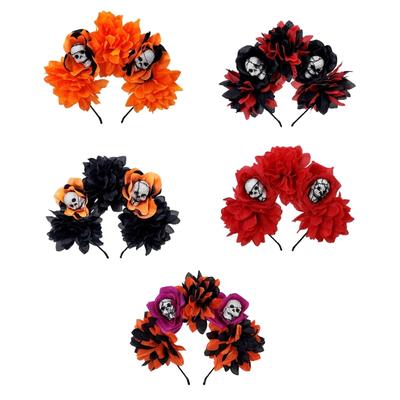 Mexicaanse Rozen Bloemen Kroon Slingers Bloemen Hoofdband Skelet Bloemen Hoofdband Halloween Dia De Los Muerto Feest Kostuum