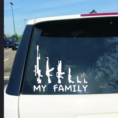 MEINE FAMILIE Autoaufkleber Waffen E Familienautoaufkleber Feld Schusswaffen-Enthusiasten Aufkleber