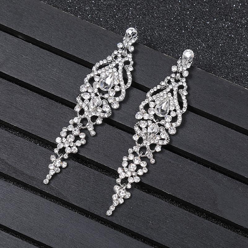 

Premium Long Earrings Crystal Bridal Wedding Dress Accessories, New Earrings