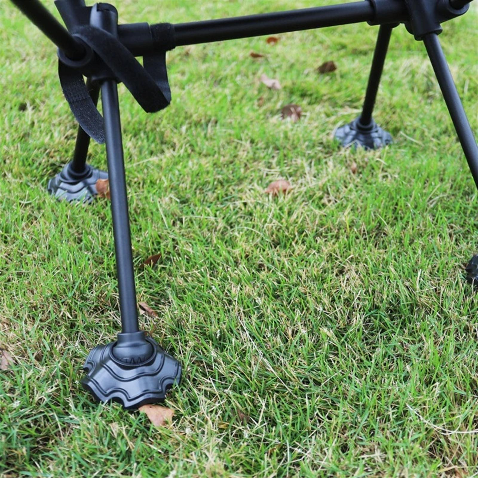 

Plastic - Foot Covers – Wear-Resistant Camping Accessories for Folding Chairs, Surfaces & Improve Stability S чёрный