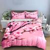 Cherry Blossom Themed Decor Set Soft Comfortable Duvet Cover Bedding Set Included 1*Duvet Cover & 2*Pillowcases, Gift