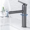 Pull Out Basin Faucet Hot and Cold Bathroom Single Lever Brass Gray Rotation Pull Out Sink Mixer Tap Decked