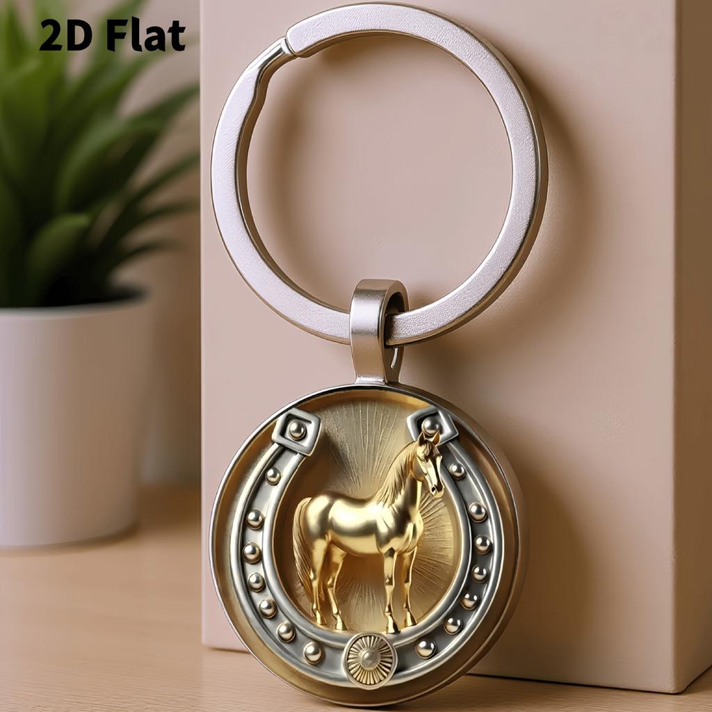 Portachiavi Retro Cavallo Ferro di Cavallo e Ciondolo Cavallo con Portachiavi Cavallo Dorato Portachiavi Fortunato Regalo per Uomini Donne Amanti dei Cavalli