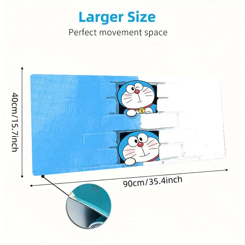 Doraemon3 Print Cushion Non-slip Laptop Tablet Big Mousepad XXL Mat Mini PC Playmat With Lock edge