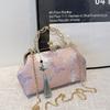 Bohemianowa Haftowana Torba na Ramię Damska Modna Metalowa Rączka Portmonetka z Paskiem na Łańcuszku Elegancka Torba Crossbody Pomysł na Prezent portfel