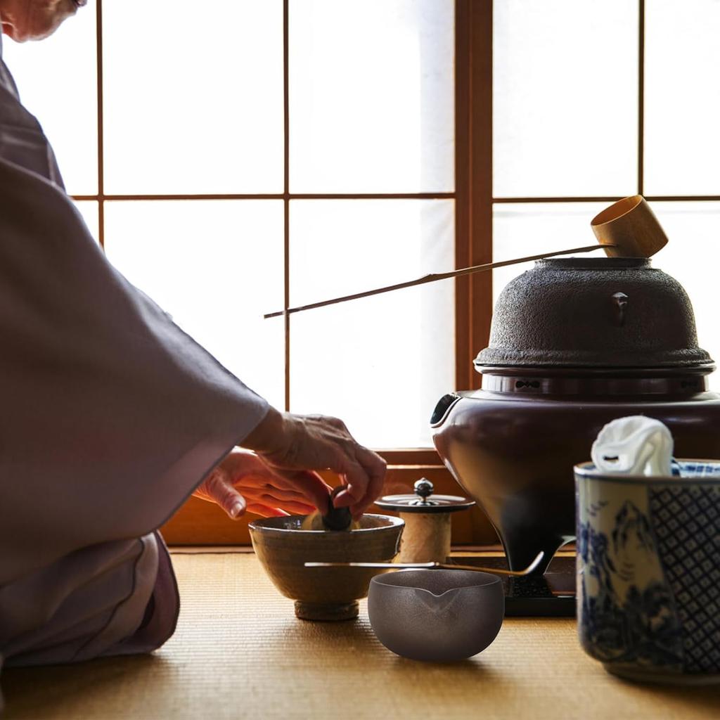 Ceramic Matcha Bowl with Spout Traditional Japanese Tea Ceremony Cup Unique Artistic Design for Easy Pouring for Matcha and Other Teas