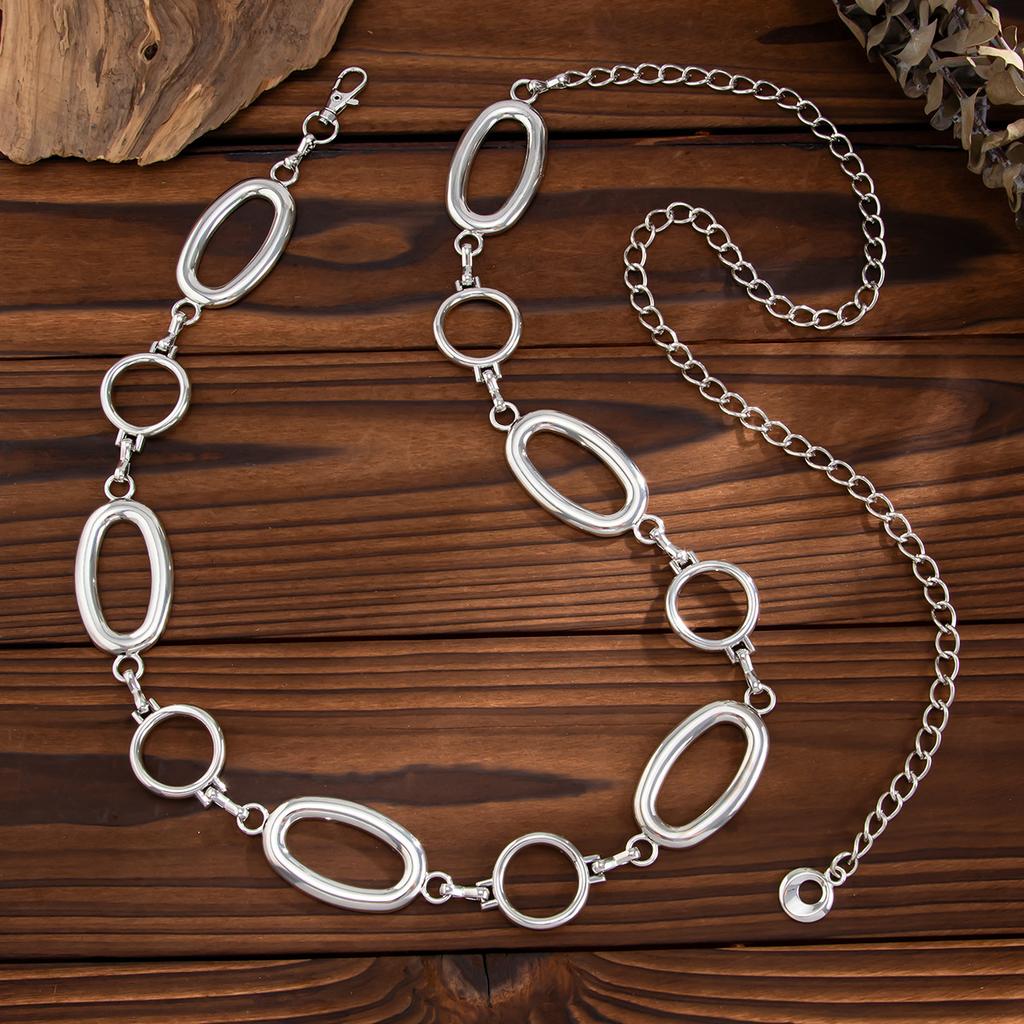 Stile Punk Catena Metallizzata Pieghettata in Vita Gioielli per il Corpo Regolabili Oro Argento Accessori Sexy per Donne Stile Etnico Retrò Cinture per la Vita