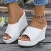 Fashion 2025 Summer Women Peep Toe Wedge Heels Sandals Outdoor Platform Shoes Women Comfortable Anti Slip Beach Sandals Zapatos De Mujer
