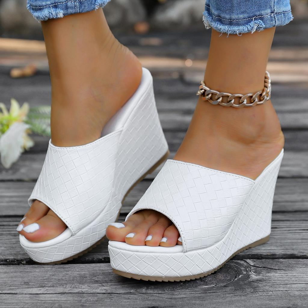 Fashion 2025 Summer Women Peep Toe Wedge Heels Sandals Outdoor Platform Shoes Women Comfortable Anti Slip Beach Sandals Zapatos De Mujer