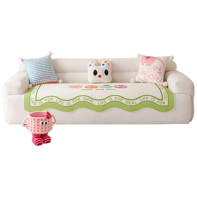 Cute Ice Silk Sofa Cushion Cover 2025 New Summer Mat Mat Summer Non-slip Straight Leather Sofa Mat