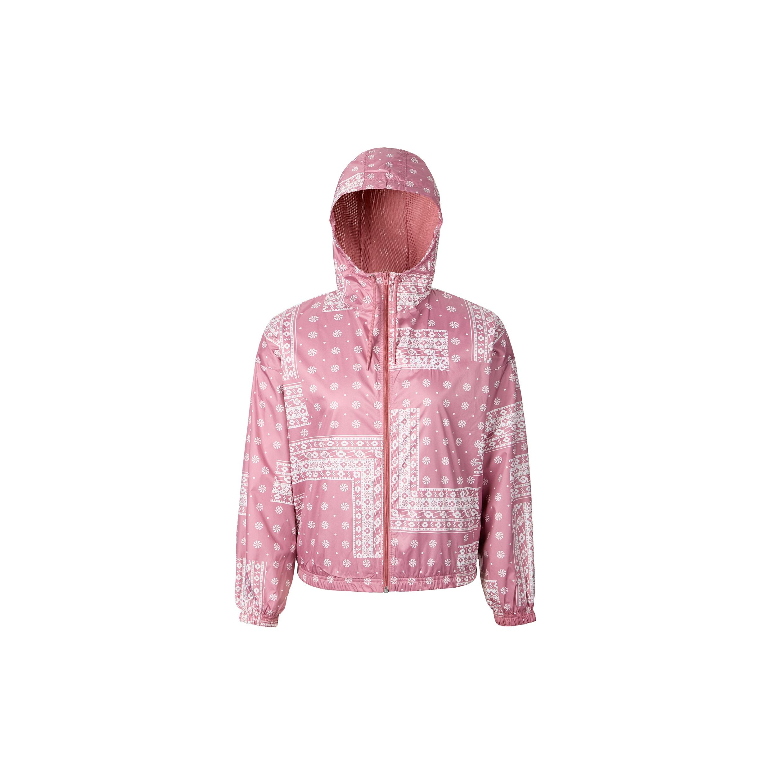 (WMNS) Nike Woven Printing cashew Hooded Jacket Pink Red Women s CU5893-614 L