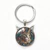 Yin Yang Double Cat Ear Gem Keychain - Trendy Unisex Alloy Accessory
