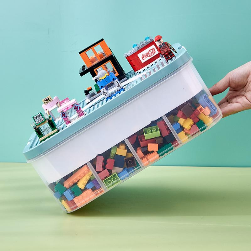 Multifunktionaler Kinder Spielzeug Aufbewahrungs-Organizer Stapelbare Kunststoffboxen Abnehmbare Tabletts Bastelbedarf Organisation