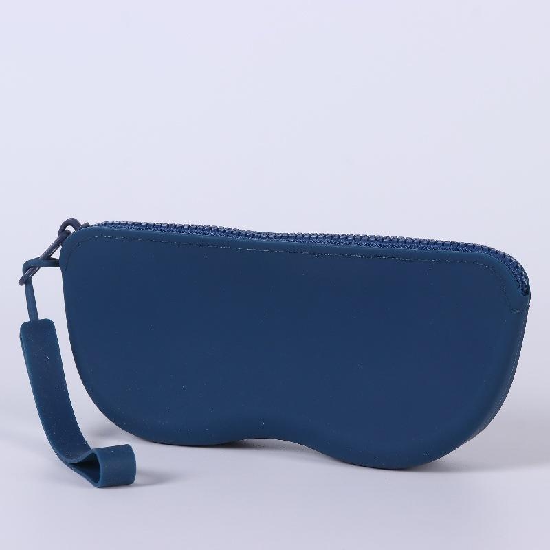 

Portable Silicone Glasses Bag Sunglasses Protective Cover Storage Bag Waterproof Myopia Glasses Bag Easy-To-Clean Travel Case темно-синього кольору