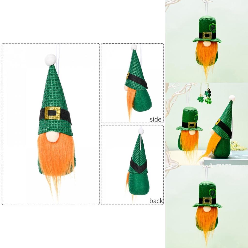 St. Patrick's Day Ornaments Non-woven Fabric Faceless Gnomes Plush Toy Shamrock