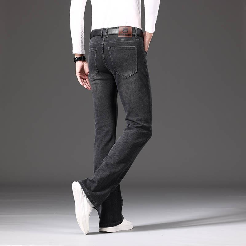 Jeans Flare Masculino Jeans Masculino Cintura Alta Elástico Espessado Solto Jeans Perna Larga
