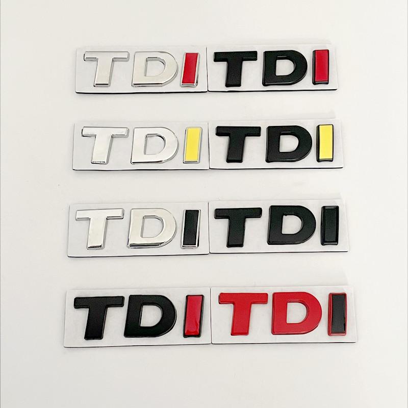 AAXT1 3D Metal TDI Letters Car Rear Trunk Badge Emblem Decals Sticker For Volkswagen VW T-ROC Passat Jetta Touareg Tiguan Polo CC Bora
