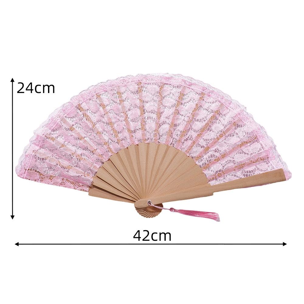 Lace Hand Fan Elegant Lace Folding Fan with Tassel for Women Vintage European Dance Performance Prop Portable Fan Summer