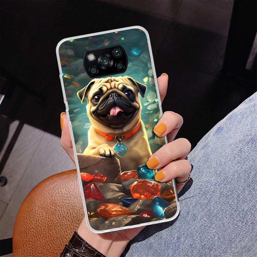 Liebe Mops Niedliche Hundehülle Für Xiaomi Poco X7 X6 X5 Pro F7 Ultra Redmi 15C 15 13C 13 12C 12 10 10A 10C 9 9A 9C 9T Hülle Poco