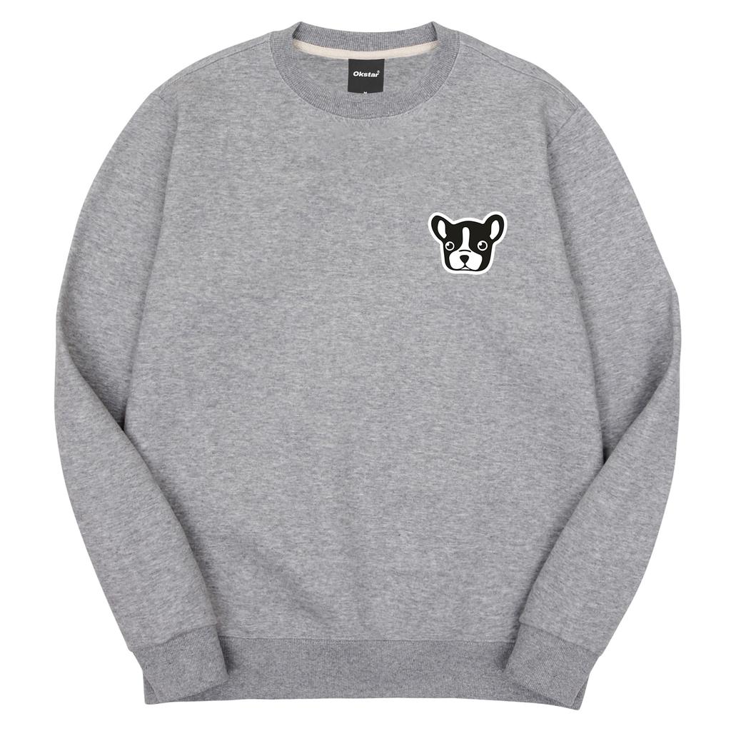 OKSTAR Bulldog Embroidered Patch Double-Sided Sweatshirt (Type B)