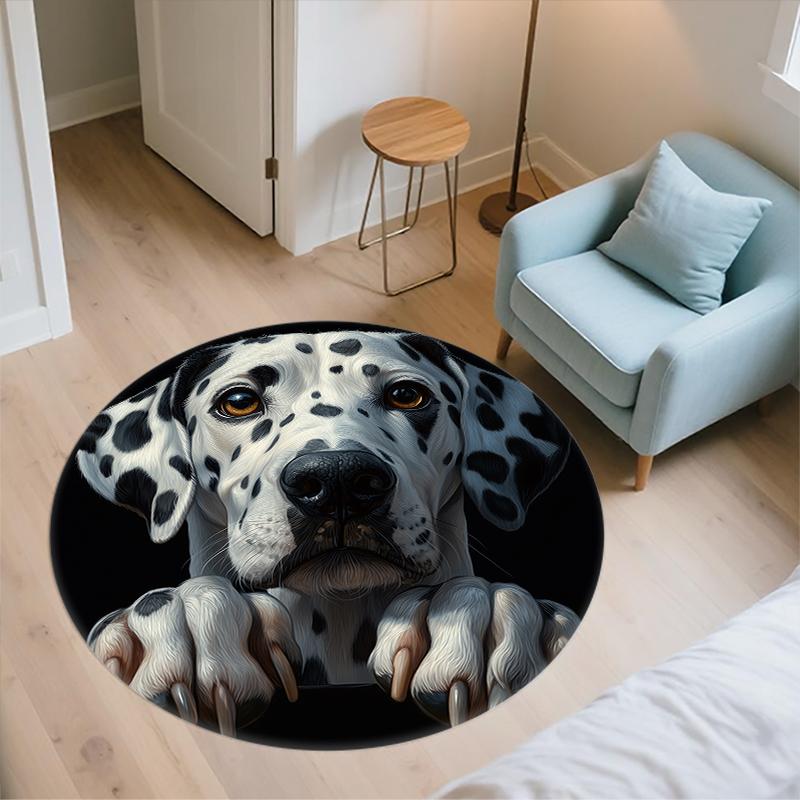 Dalmatian Pattern Round rug,Carpet Rug for Living Room Bedroom  Playroom ,Non-slip Floor Mat,Holiday Gifts and Birthday Gifts.