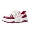 Burgundy Fashion Platform Bread Shoes Landscape Painting Design Sense Graffiti Board Shoes Life Trend Single Shoes Women