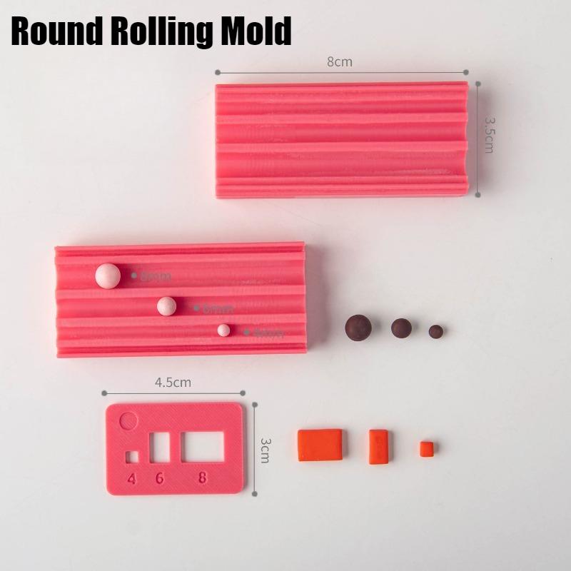 Soft Ceramic Round Ball Rolling Mold Kit Clay Round Rubbing Auxiliary Tool with Punched Earrings Necklace Beads Handmade Tools