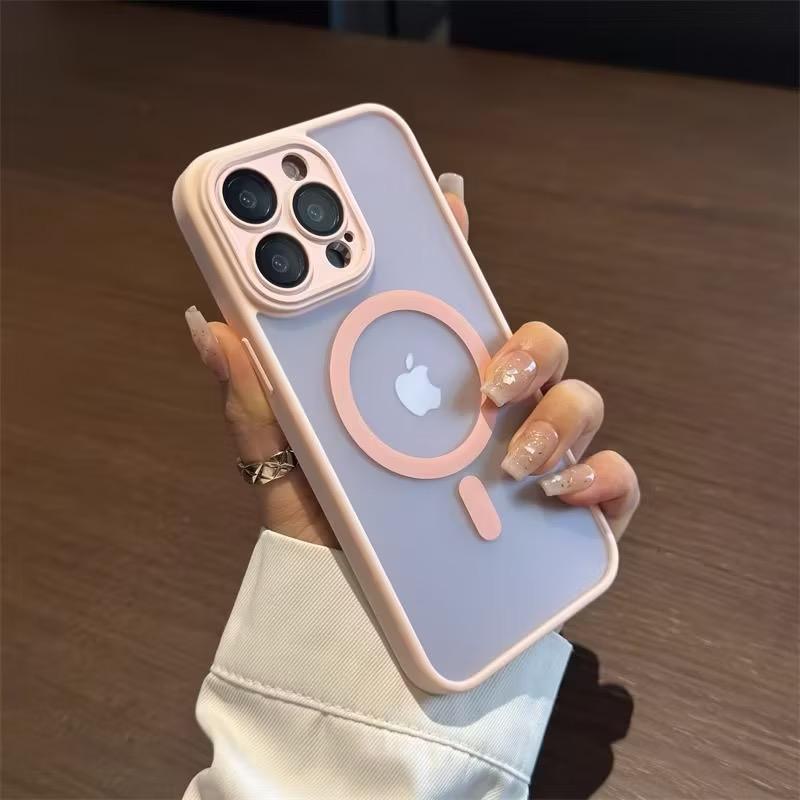Luxury Matte Armor For Magsafe Magnetic Wireless Charging Case For 11 12 13 14 15 16 17 Air Pro Max Plus Shockproof Cover