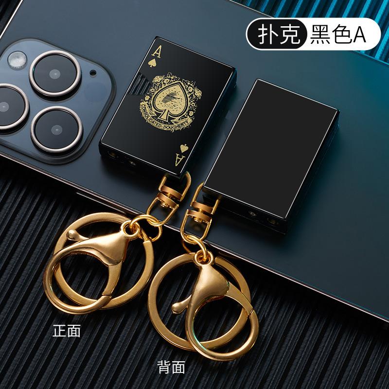 New High Quality Mini Metal Open Flame Inflatable Lighter with Keychain Portable Cigarette Lighter Cigarette Accessories Gift