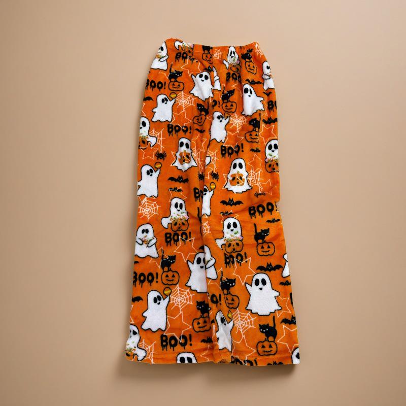 Women's Winter KT Cat Cartoon Flannel Sleep Pants - Thick, Warm, and Cozy for Home