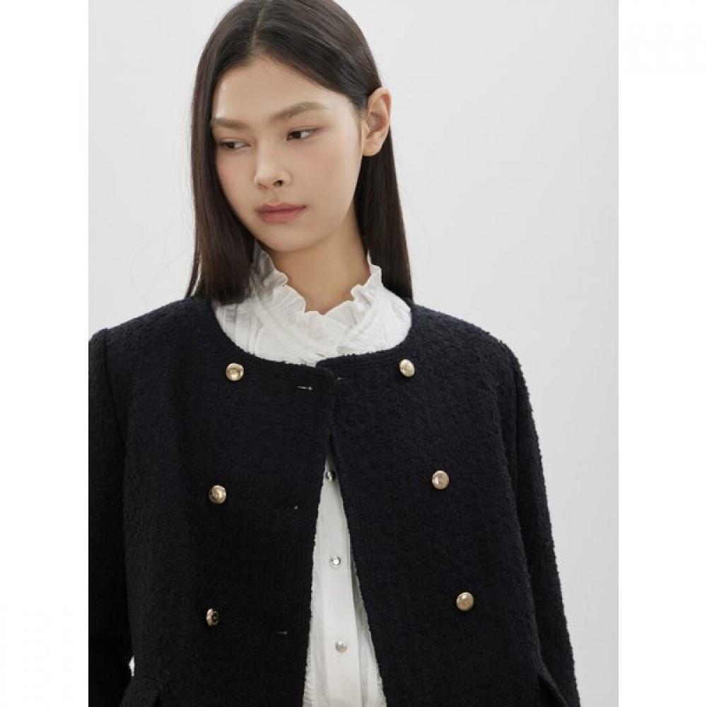 Cc Collect Gold Button Tweed Jacket C261msf001c