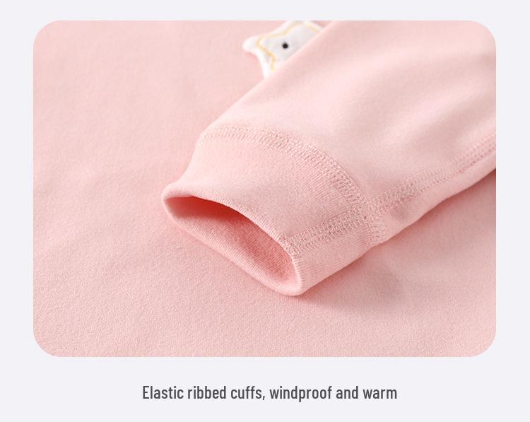 High-Waisted Baby Plush Long Johns Set - Warm Autumn/Winter Underwear for Boys & Girls