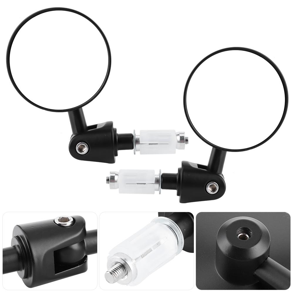 Pair Handlebar End Rearview Mirrors Foldable Arm Wide View Angle Universal for Motorcycle Dirt Bike