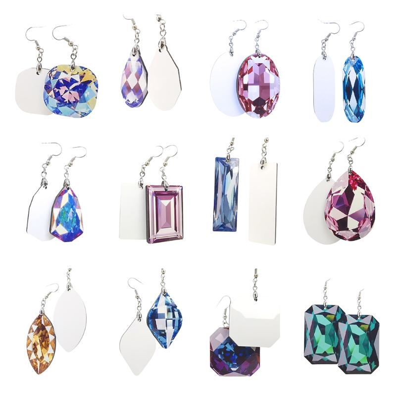 Blank Earrings Sublimation Printing Earrings Unfinished Teardrop Heat Transfer Earrings Pendant with Earring Hooks