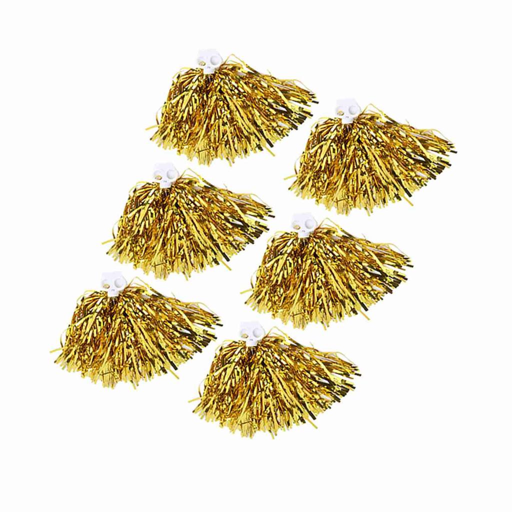 6pcs Cheer Er Pom Poms Cheer Sports Party Dance Accessories (golden)