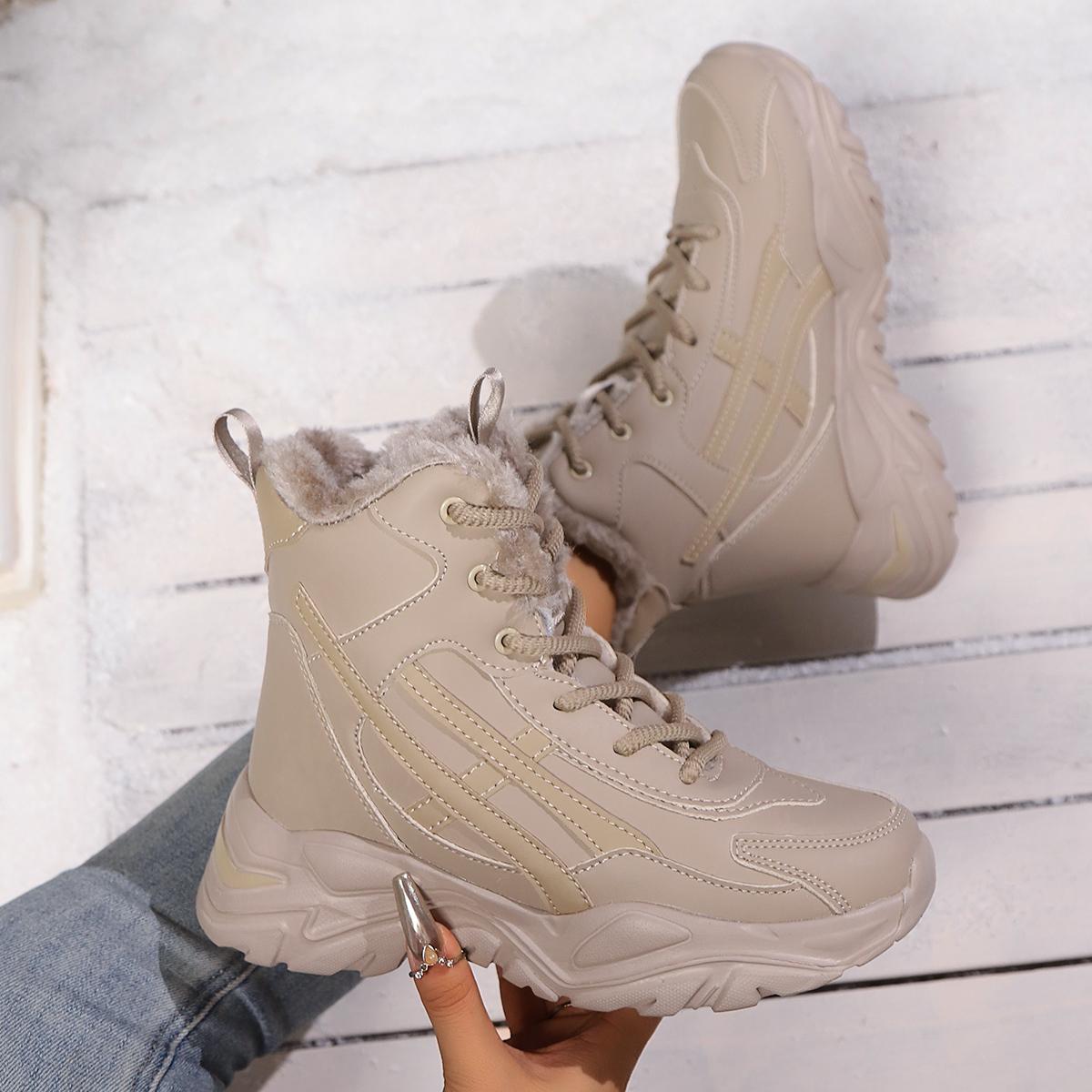 

MCTIN Женские зимние ботинки из утолщенного хлопка с флисовой подкладкой, теплые, стильные, высококачественные спортивные ботинки для сноуборда 41 хаки