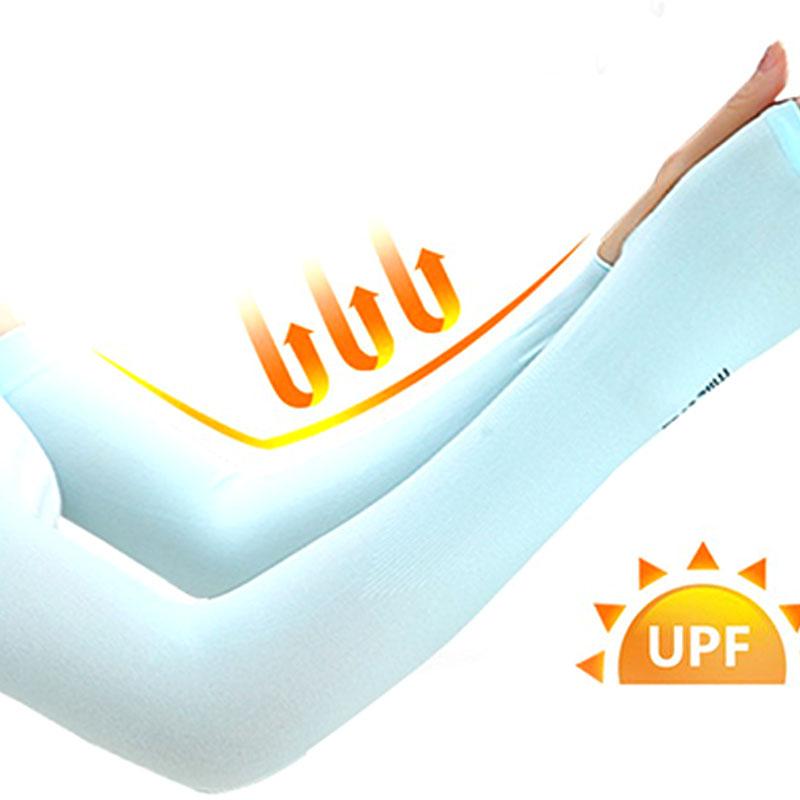 2 Pcs Ice Silk Sun Protection Arm Covers Outdoor Cool Anti-Uv Arm Sleeves