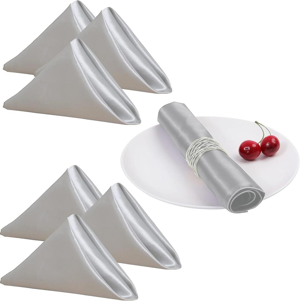 12 STÜCKE 30x30 cm Hochzeit Rot Satin Serviette Großhandel Weiche Tischservietten für Weihnachten Neujahr Dekoration Party Abendessen Tischdekor