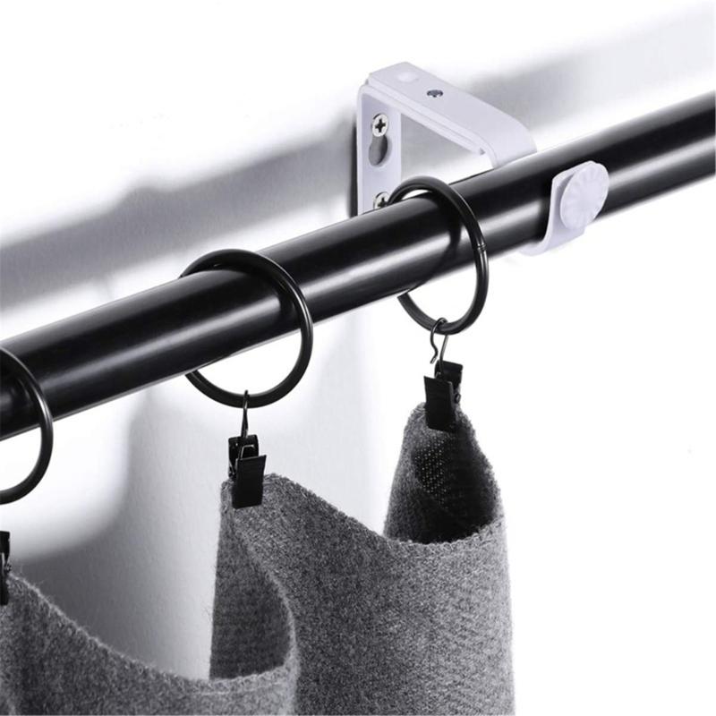 4pcs Portable Sturdy Adjustable Curtain Rod Holders Fit Rod Extending Home Accessory for Various Room Daily Use