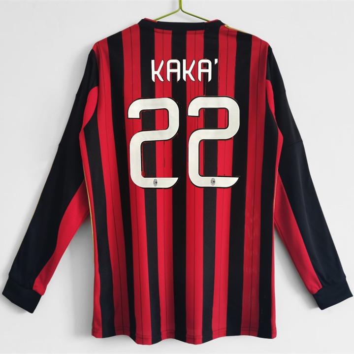 AC Milan Jersey 1314 Serie A Football Jersey Home Court Short Sleeve No. 22 Kaka Balotelli Classic Retro Jersey
