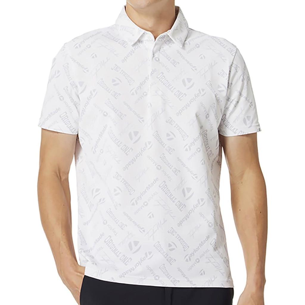 TaylorMade Logo Graphic S/S Polo Shirt, White, Size M, Men's, 2025SS UN617