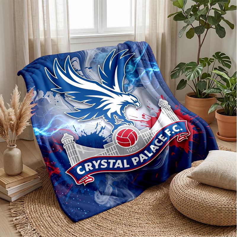 Crystal Palace Fußball Druck Flanelldecke, Weiche Warme Leichte Überwurfdecke für Sofa Bett Camping