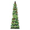 Ceramic Christmas Trees, Pre-Lit Hand-Painted Tabletop Holiday Decoration w/Multicolor Bulbs, LED Lights – Green