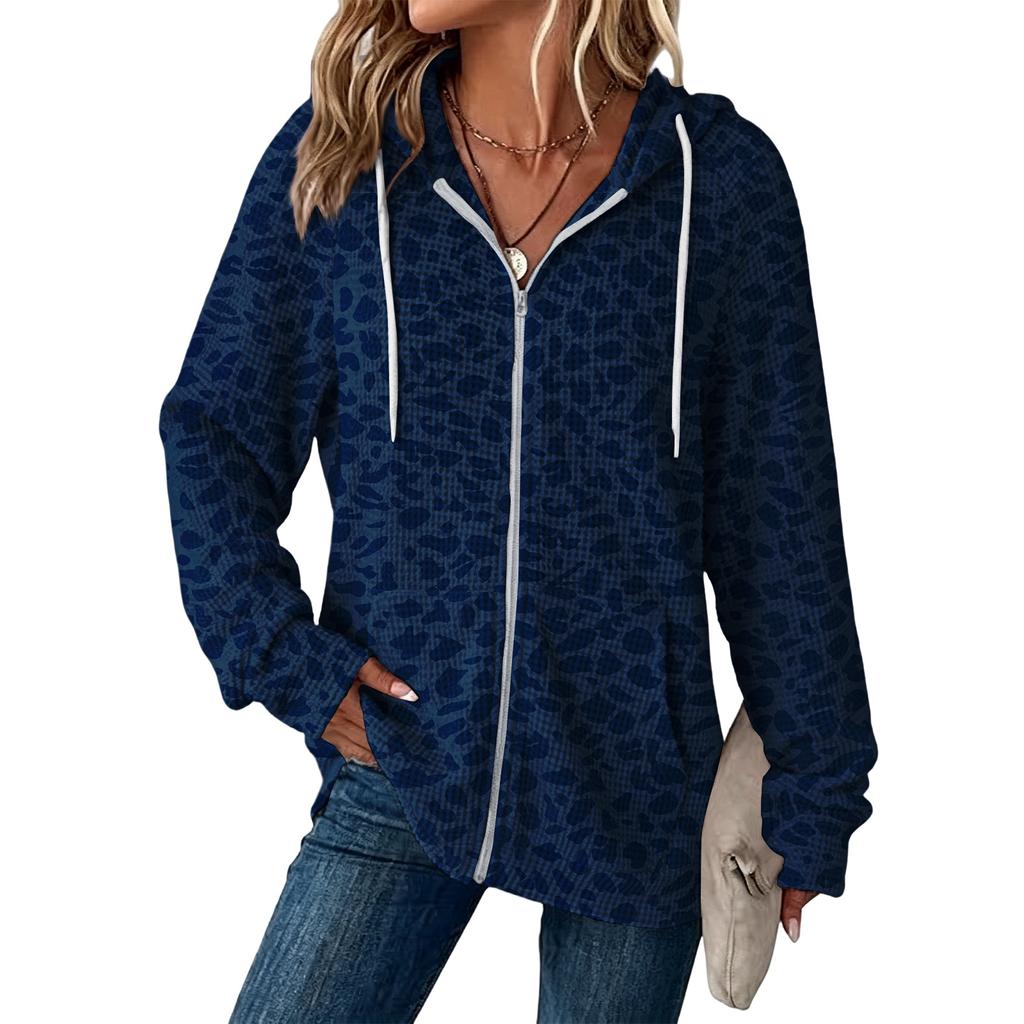 Damen Pullover mit Leopardenmuster, langärmlig, für den Herbst, Freizeitkleidung