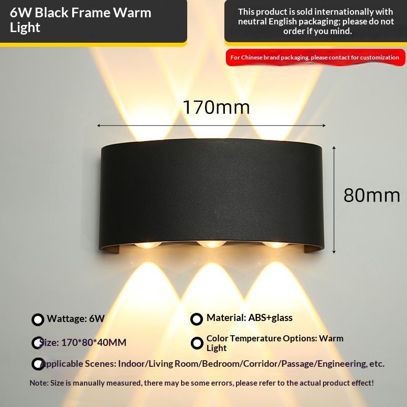 Up Down LED Wall Sconce Modern Black Wall Mount Light 1PC for Indoor Outdoor Home Hotel Hallway Decoration